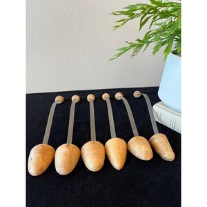 Vintage OA Miller Plymouth Wooden Shoe Trees-Lot of 3 Pairs-Metal-Spring Shaper